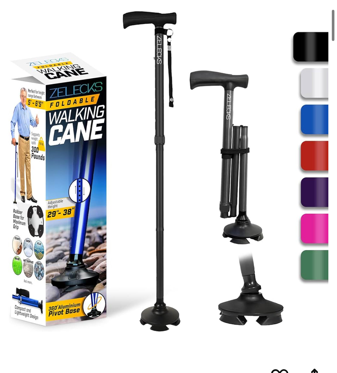 Adjustable walking cane